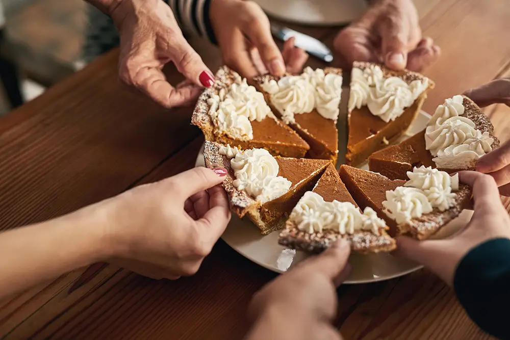 grabbing-slices-of-pumpkin-pie