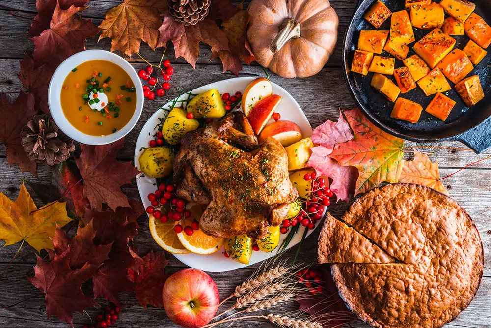 Fall-seasonal-holiday-spread-turkey-pie