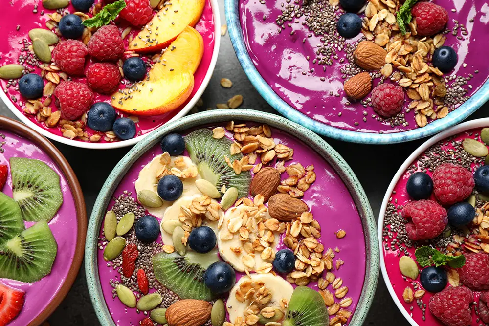 acai-bowls-background-spread-close-up-colorful