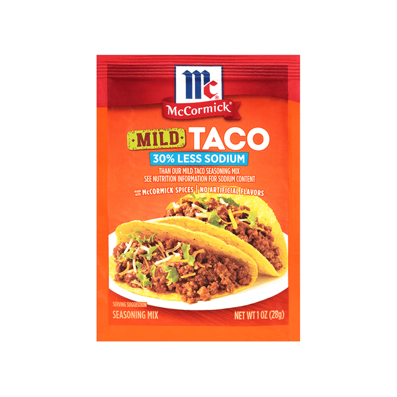 McCormick® 30% Less Sodium Mild Taco Seasoning Mix, 1 oz