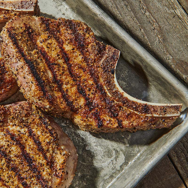 Grilled Pork Chops with Black Pepper Rub Grill Mates