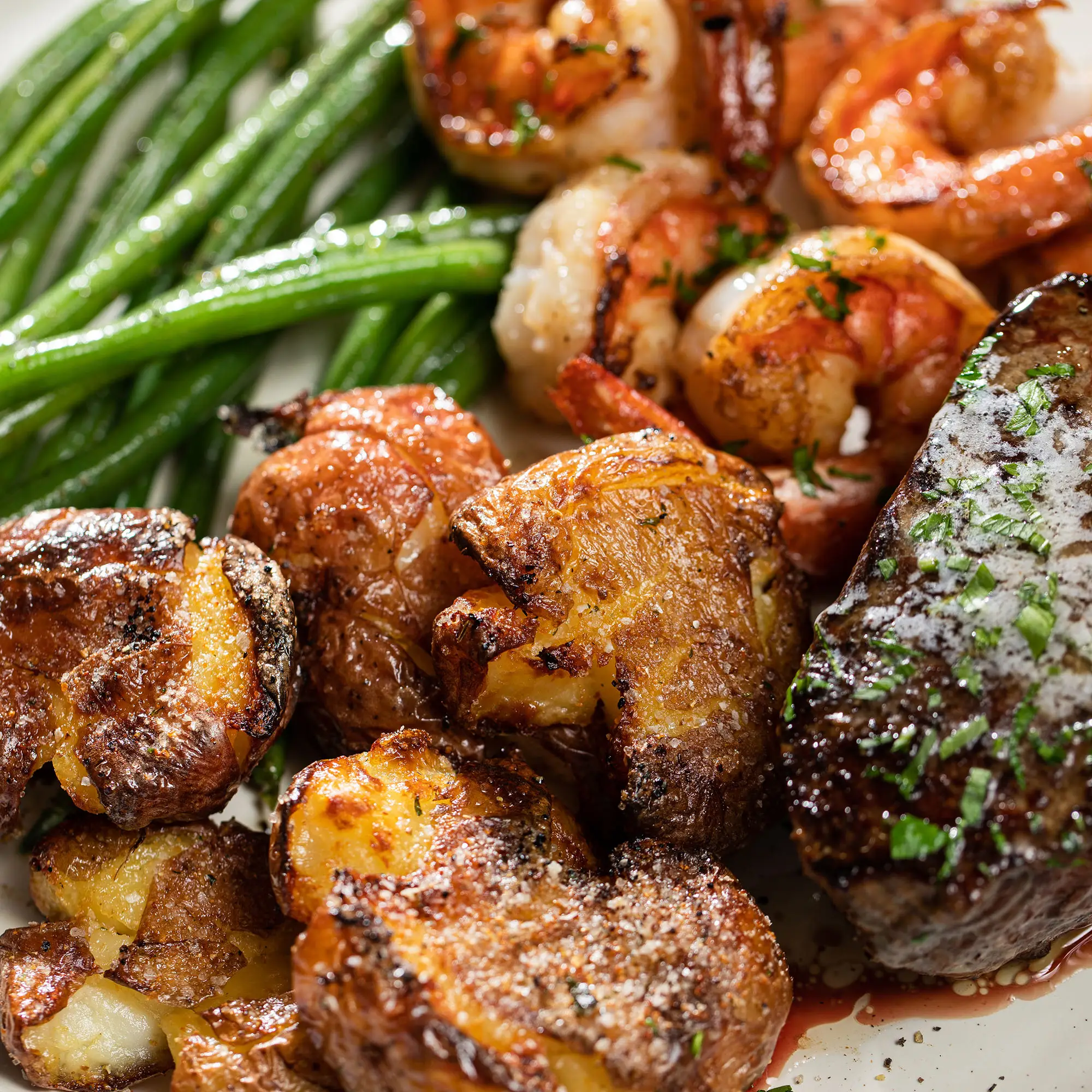 garlic smashed potatoes and chicken