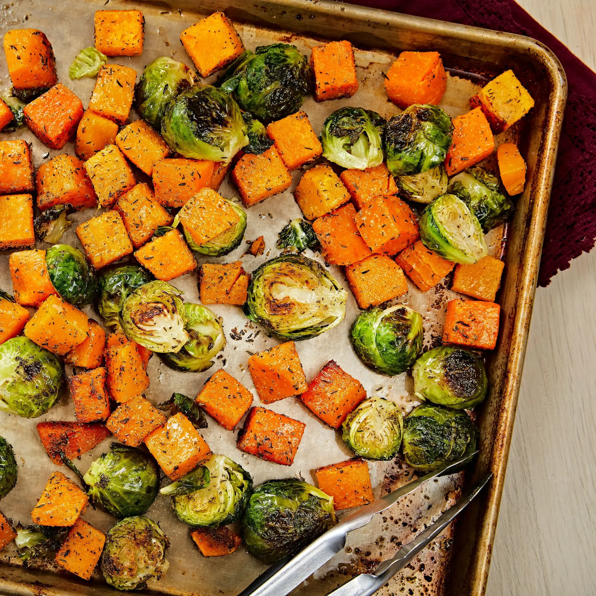 roasted brussels sprouts and squash
