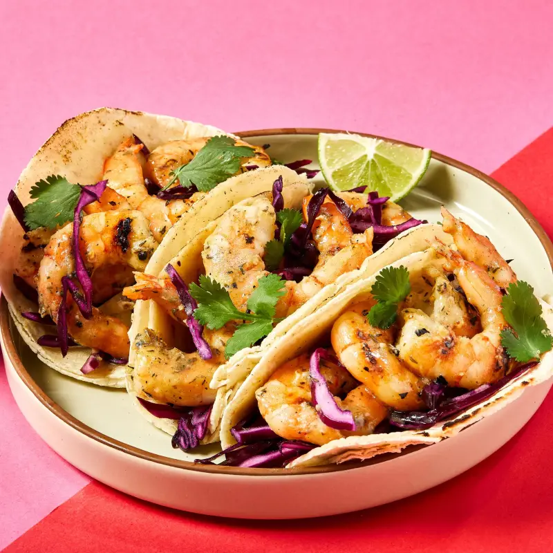 vanilla lime shrimp tacos