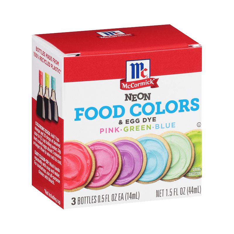neon food color and egg dye