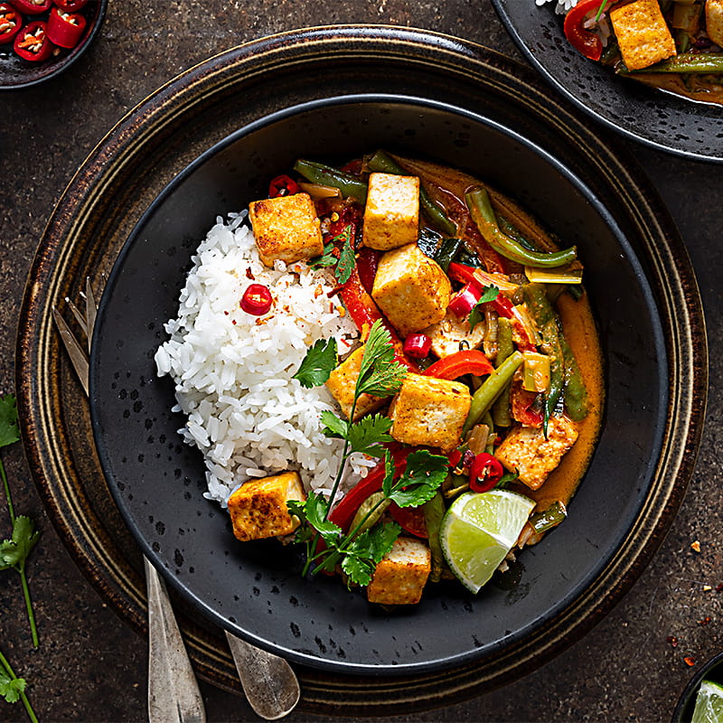 Rotes ThaiCurry mit Tofu (und Jasminreis) Thai Kitchen