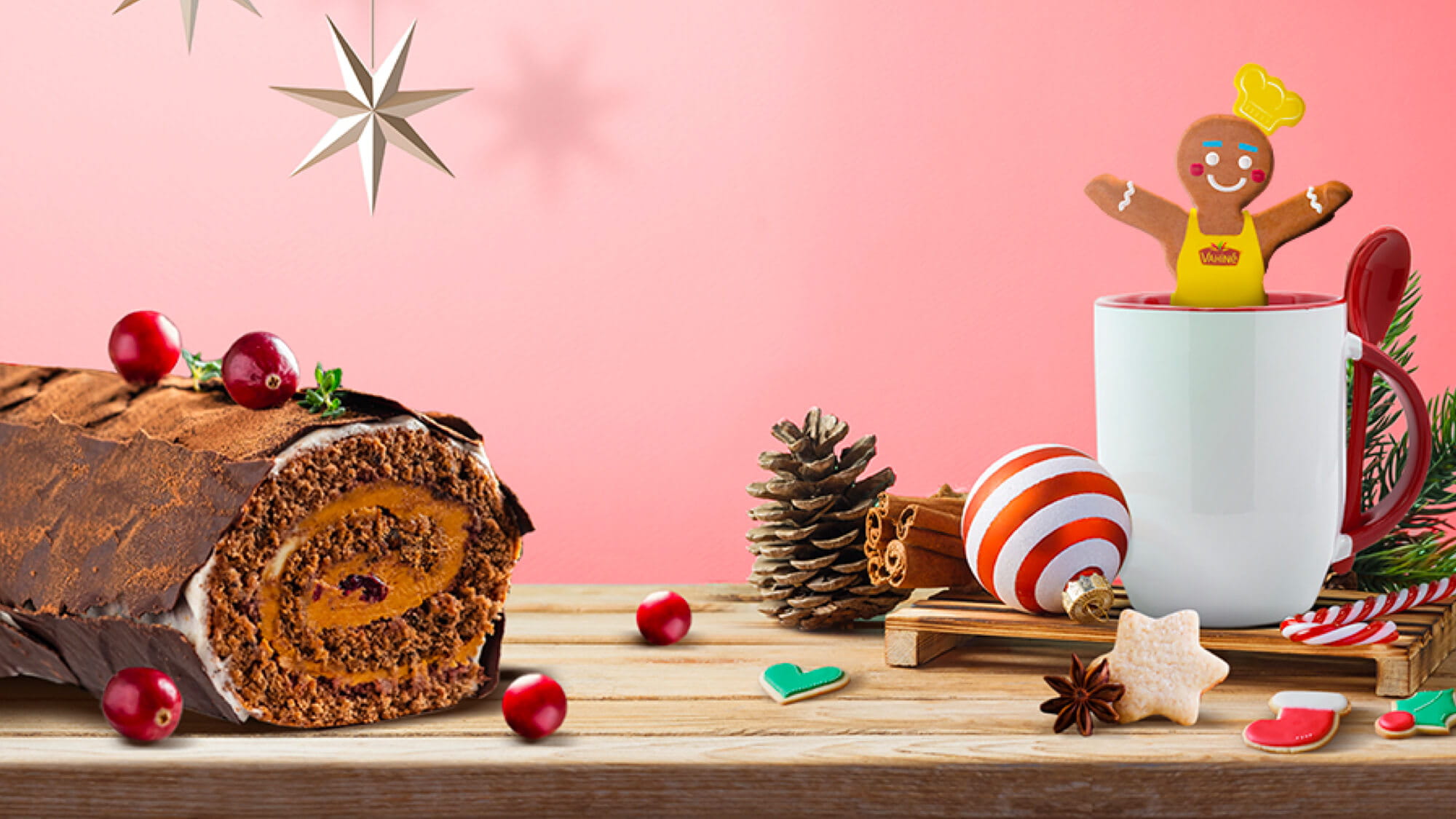 Recette tendance  Bûche de Noël fondante Chocolat Vanille Vahiné