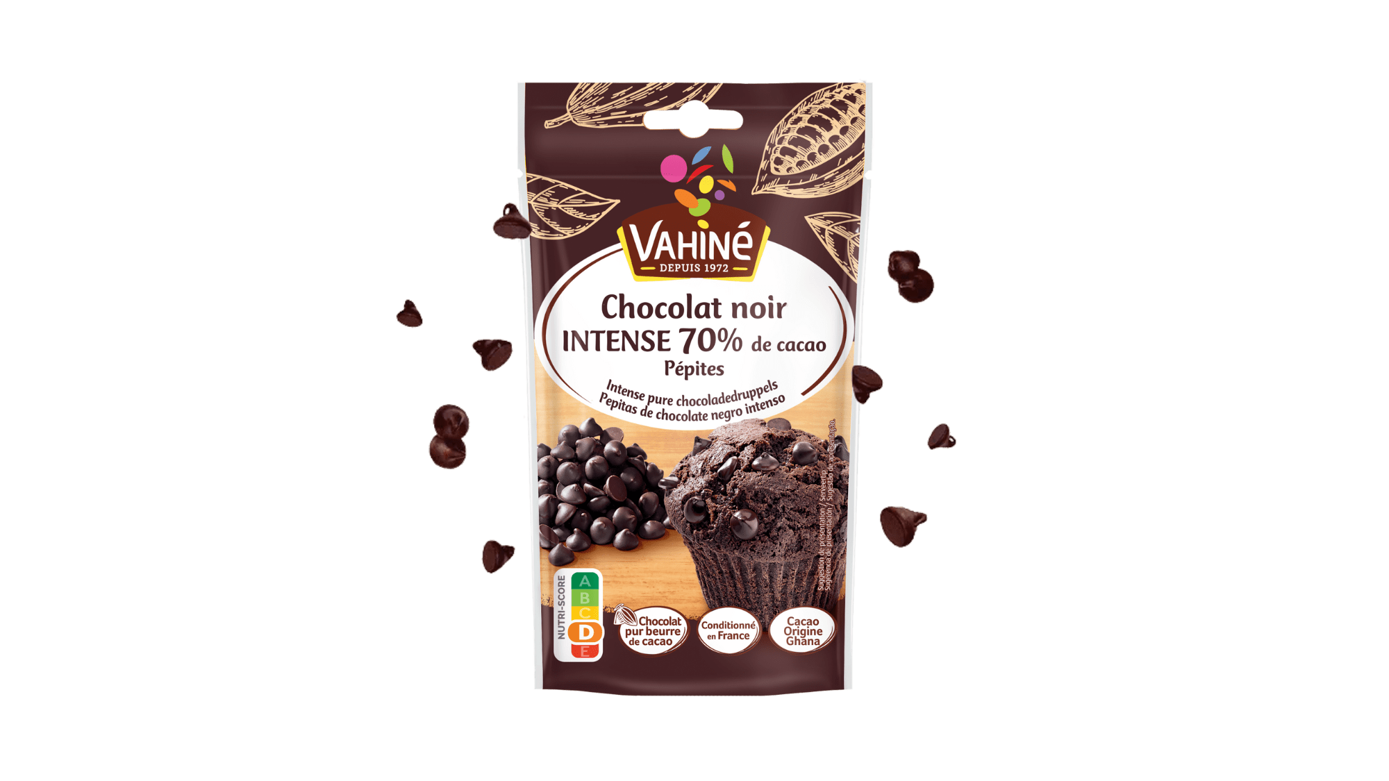 Pépites de chocolat noir 70% de cacao - Atelier du Chocolat