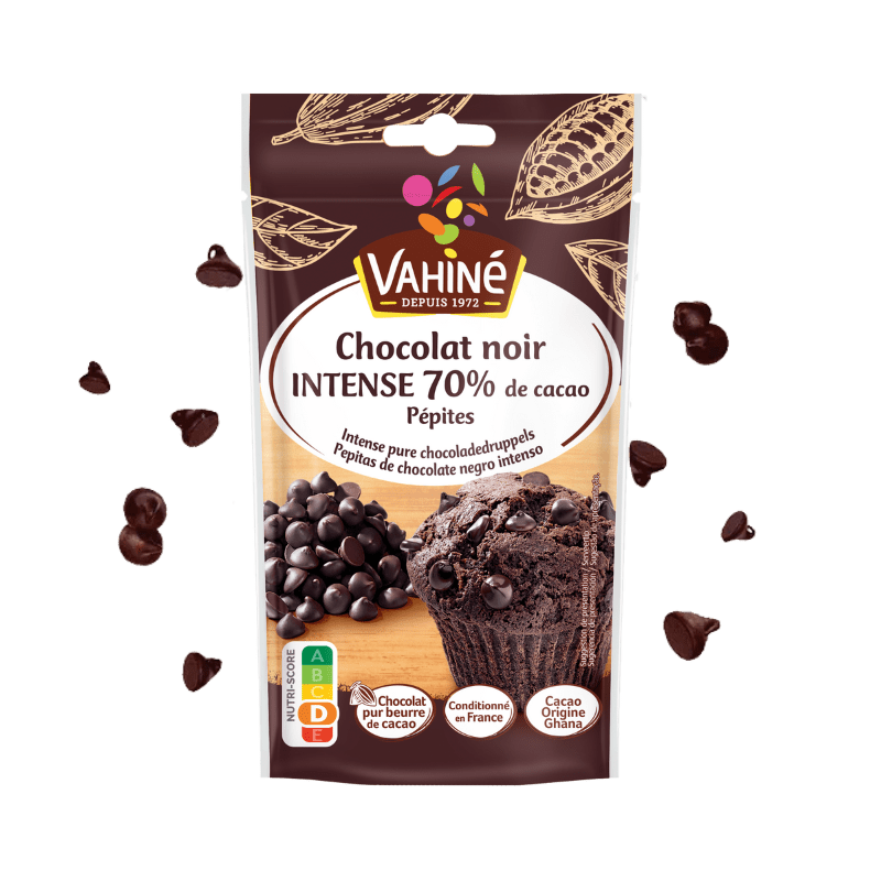 Pépites de chocolat noir intense 70% de cacao