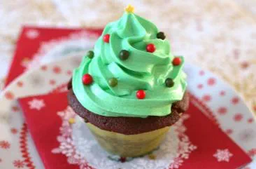 Kerstboomcupcakes