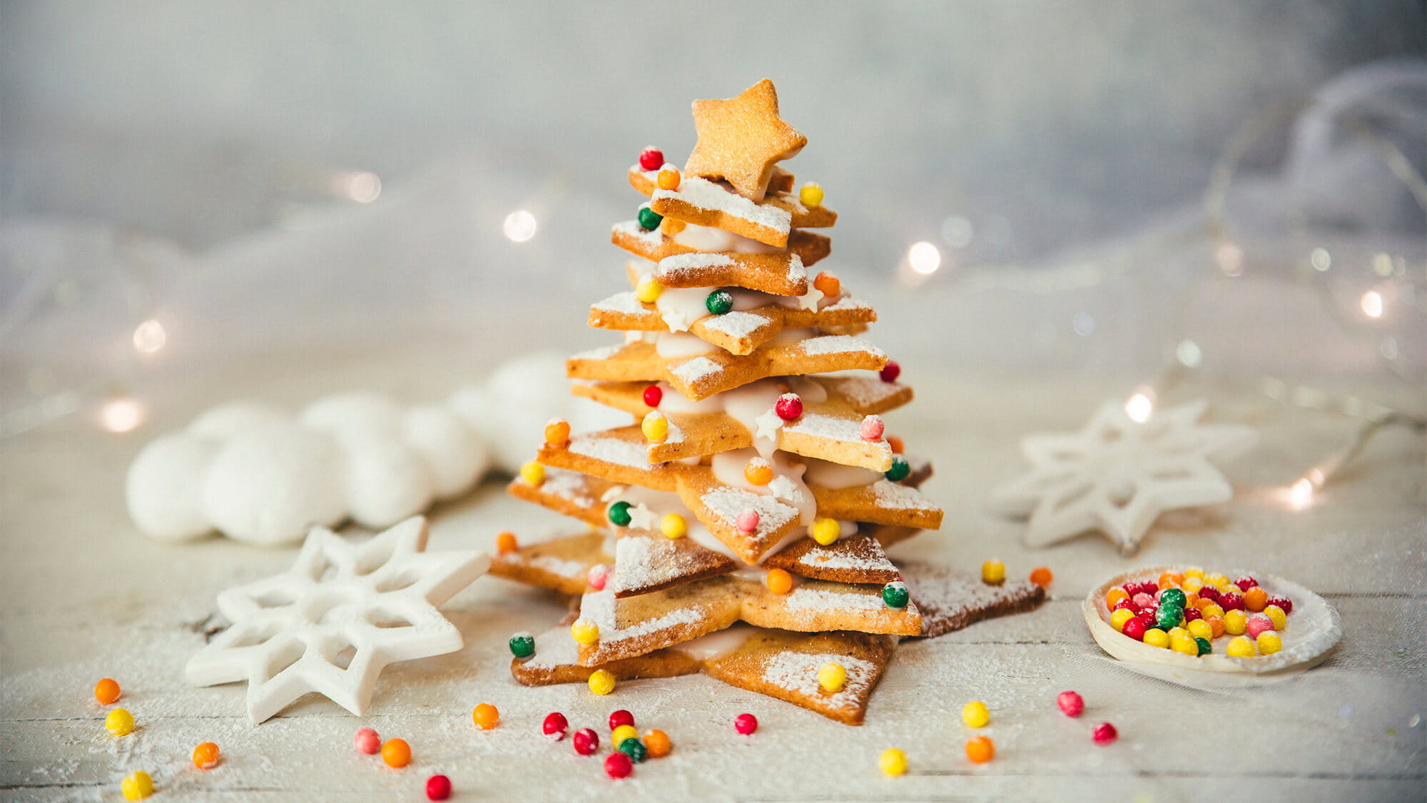 Biscuits sablés à la cannelle bonhomme et sapin de Noël - tampon à